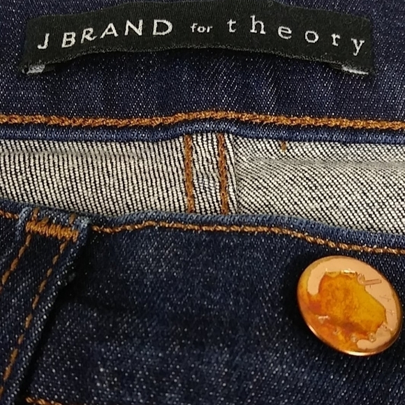 J Brand For Theory Georgia Philosophy Blue Raw Dark Wash Mid Rise Ankle Jean - Picture 6 of 14